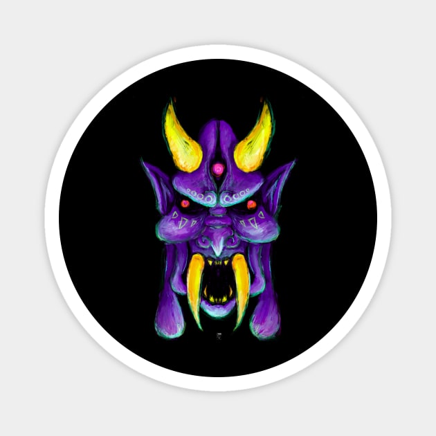 The Purple Oni Magnet by RealmForgeArt